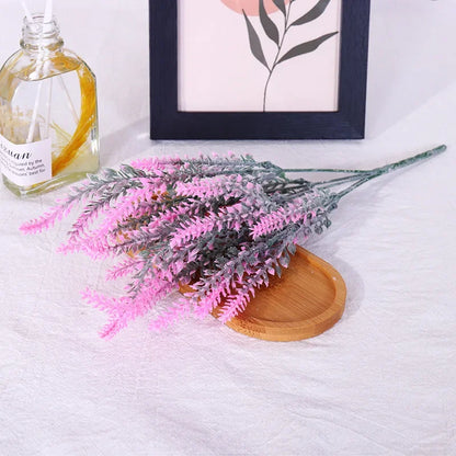 5 fork Artificial Flocking Lavender Plant wedding home decoration Artificial Fake Flower Wheat Plant Decoration Flower