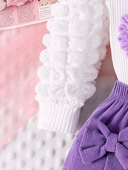 Bubble Sleeve Top & Skirt Set for Girls 1-3 Years