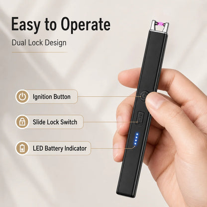 Electric Arc Candle Lighter – USB Rechargeable, Windproof Flameless Plasma, Long Reach & LED Display