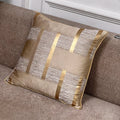 Gold Stripe Holiday Cushion Cover, Yellow