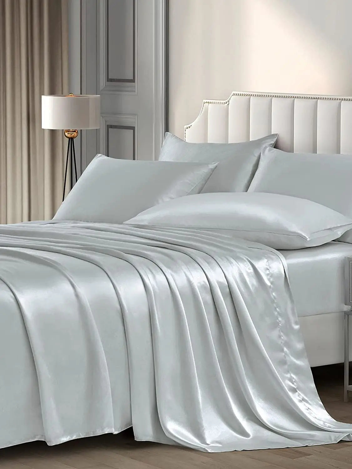 JuwenSilk Mulberry Silk Pillowcase, White, Standard