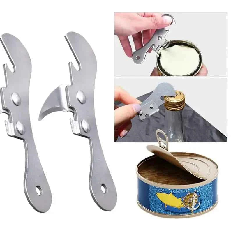 Stainless Steel Portable Bottle Jar Opener 4 Colors Kitchen Gadget Easy Multi-function Can Opener Safety Side Cut Manual Tools