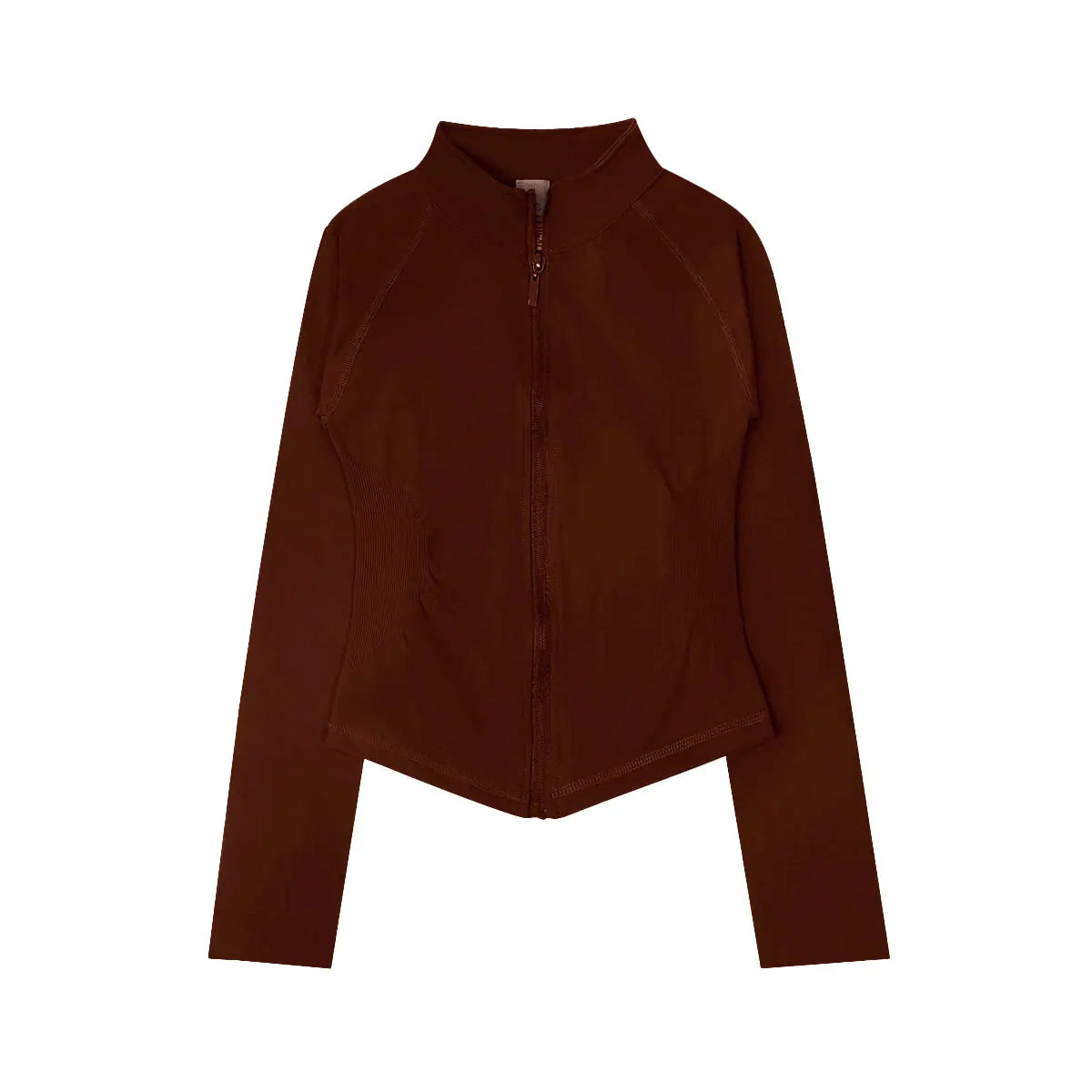 Women’s Zip-Up Sports Jacket — Seamless Long Sleeve Gym Activewear