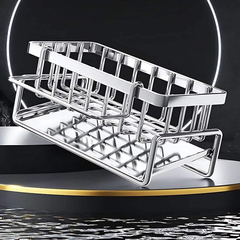 Large Capacity Stainless Steel Sink Drying Rack, Rust-Resistant and Nail-Free