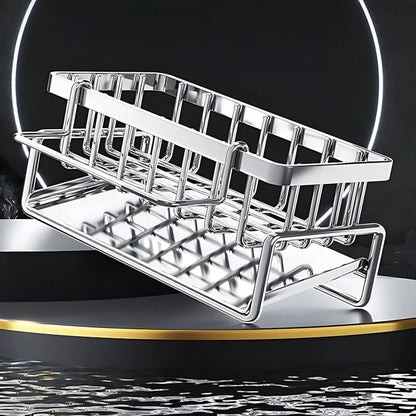 Large Capacity Stainless Steel Sink Drying Rack, Rust-Resistant and Nail-Free