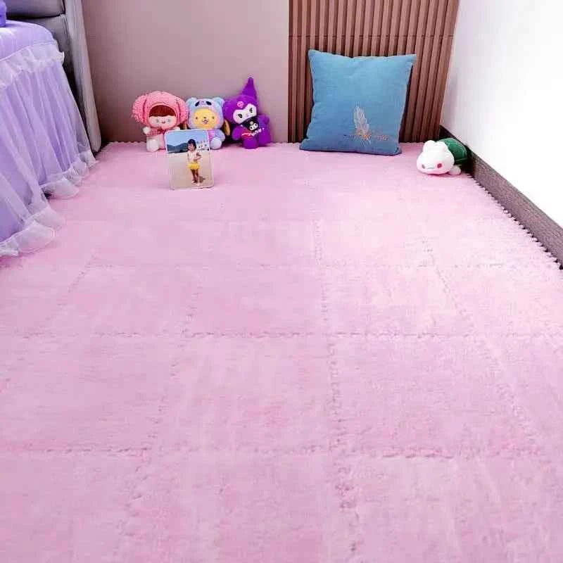 30*30CM Soft Plush Kids Carpet Baby Play Mat 10PCS Puzzle Carpet Warm Playmat Interlocking Exercise Tiles Foam Children's Mat