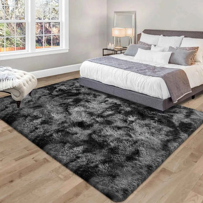 Soft Area Rugs for Living Room Non-Slip Thick Plush Carpets for Winter Anti-Slip Fluffy Artificial Velvet Rugs Soft Gray Carpets