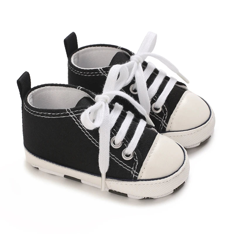 0-18 Months Baby Canvas Classic Sports Shoes Newborn Boys and Girls Printed Star First Walkers Shoes Infant Anti slip Baby Shoes