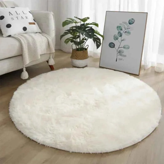 Ultra Soft Plush Round Rug Mat - Fluffy White Carpet for Living Room, Home Decor and Bedroomr, Bedroom and Kids Room