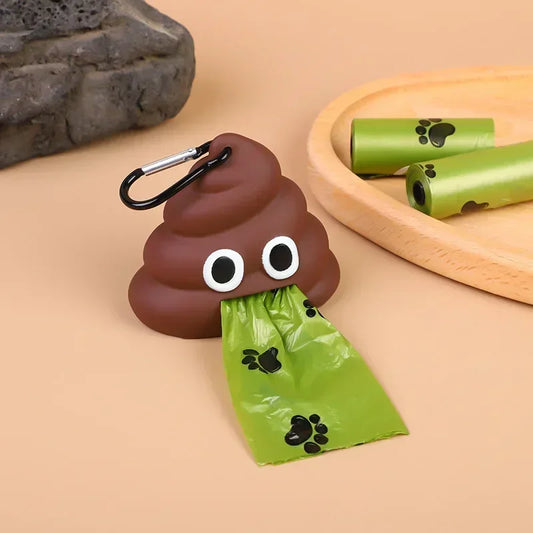 Distributeur portable de sacs à déjections canines – Boîte de rangement biodégradable pour sacs à crottes et selles pour chiens et chats