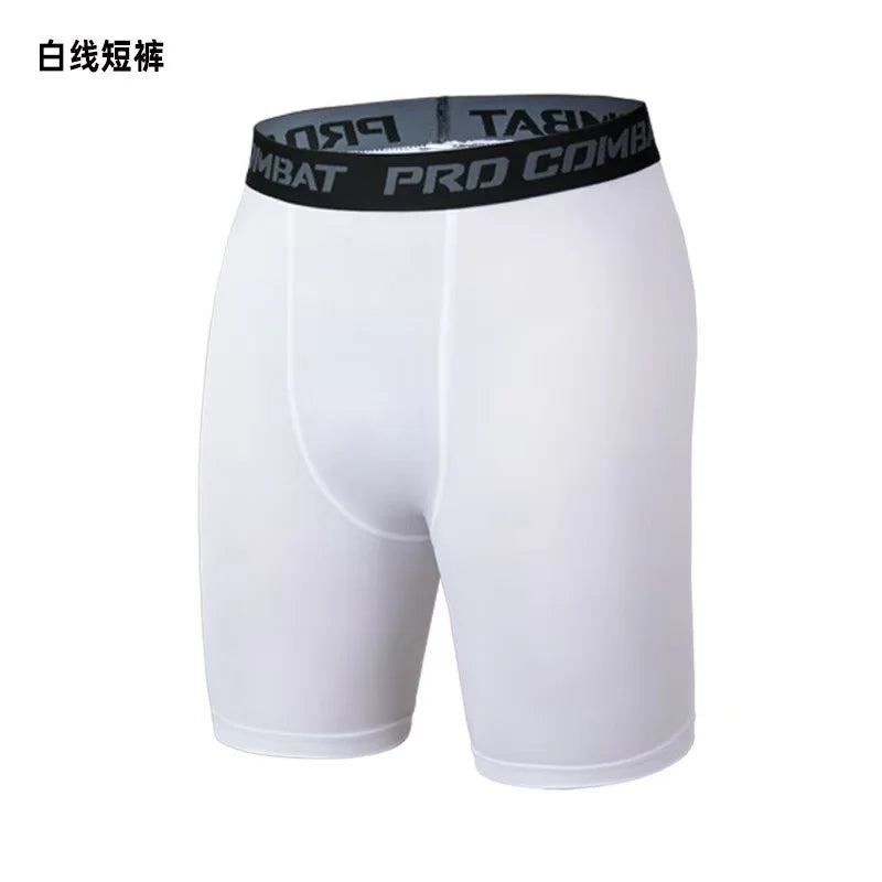 Men's Sports Leggings, Bottoming Shorts, Quick-drying Stretch Fitness, Running, Track and Field, Basketball Training, Compressio
