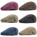 Retro Washed Denim Newsboy Cap