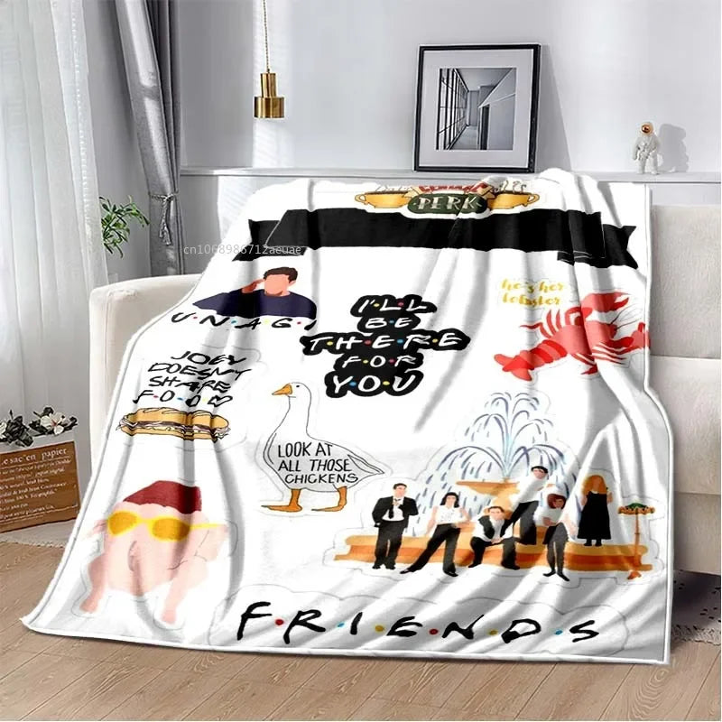 Friends Classic TV Series Blanket Character Pattern Collection Flannel Blanket Soft Bedspread Sofa Warming Cover Christmas Gift