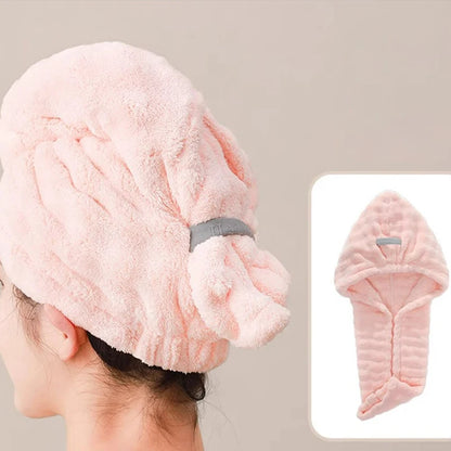 1PC Microfiber Quick Dry Hair Wrap Bonnet Super Absorbent Soft Hair Towel