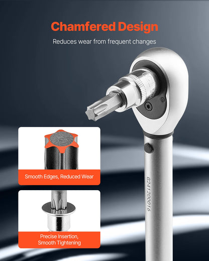 Torx Bit Socket and External Torx Socket Set 60-Piece T6-T70 TT6-TT70 TP8-TP60 E4-E24 S2 Alloy Steel and Cr-V Steel