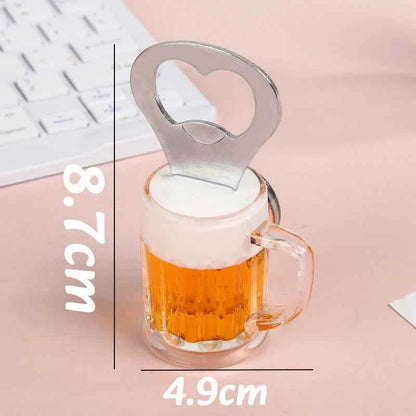 1-5PC Creative Beer Glass Shaped Soda Bottle Opener Magnetic Hanging Bottle Opener Fridge Magnets Funny Gift Home Kitchen Gadget