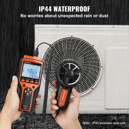 Handheld Anemometer LED Digital Wind Speed CFM Meter Gauge Measures Wind Velocity Wind Temperature Air Flow Wind Chill