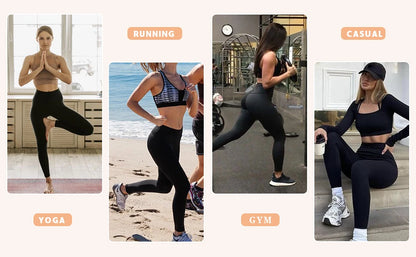 2-Pack Women’s High Waist Butt Lifting Seamless Yoga Leggings