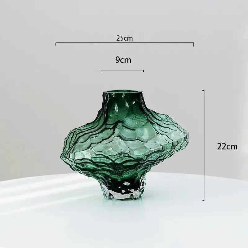 Vase in The Ancient Style Canyon Glass Thickened Creative Senior Sense of Home Decoration Valley Flower