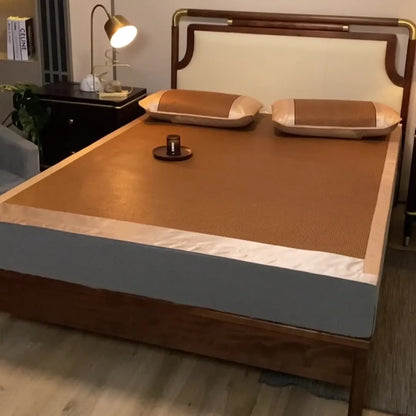 Japanese Tatami Rattan Cool Mat – Thin Summer Sleeping Pad for Bed, Bedroom & Kids Play Area