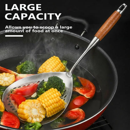 Heavy-Duty Stainless Steel Ladle Skimmer with Long Handle