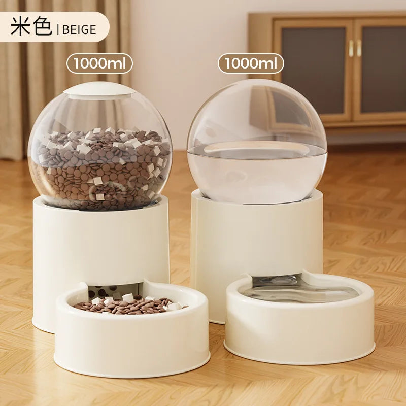 2-in-1 Cat Feeder & Water Fountain, Auto Circulation