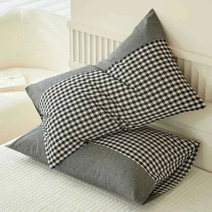 Pillowcase Envelope Style Plaid Couples Plain Ins 48x74cm 100% Pure Cotton Home Textile Household Bedroom Throw Pillow Case