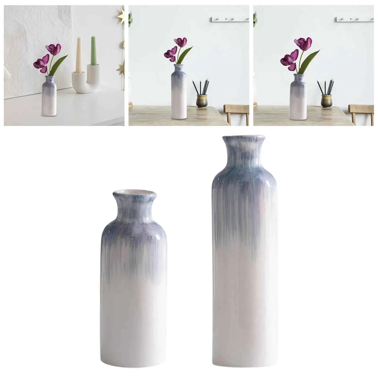 Ceramic Vase Decorative Art Vase Dried Flower Arrangement Flower Vase for Entryway Home Decor