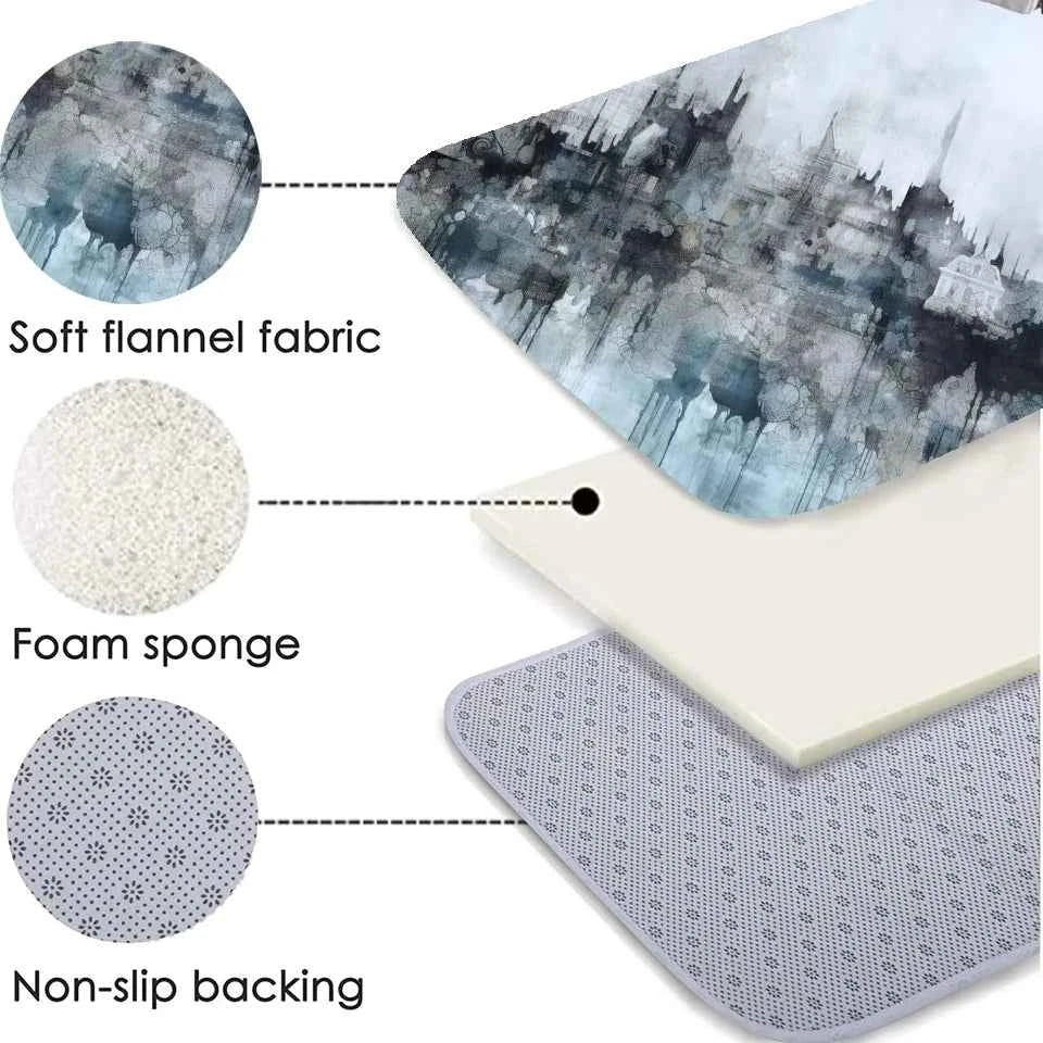 Green Abstract Flannel Carpet Bedroom Decoration Large Area Rugs Sofa Side Carpets for Living Room Soft Fluffy Lounge Floor Mat