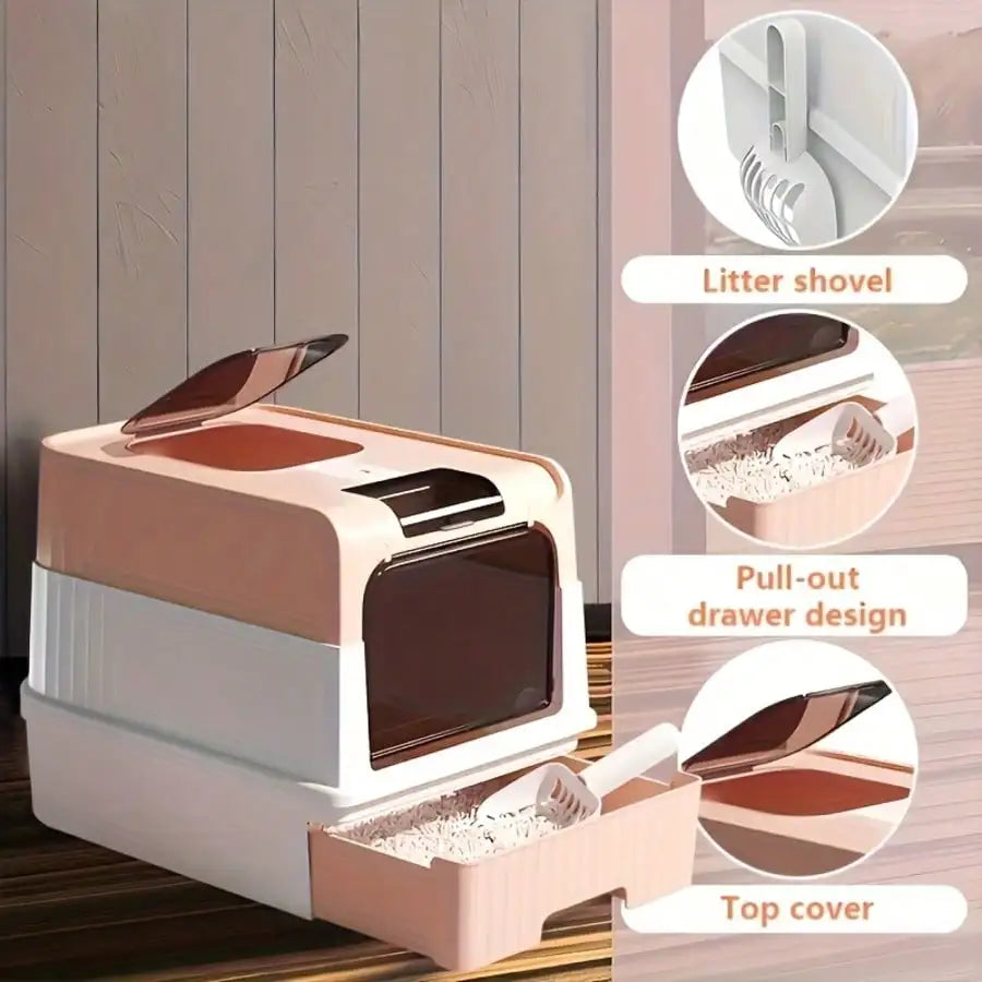 Enclosed Litter Tray with Sifting Scoop Kit