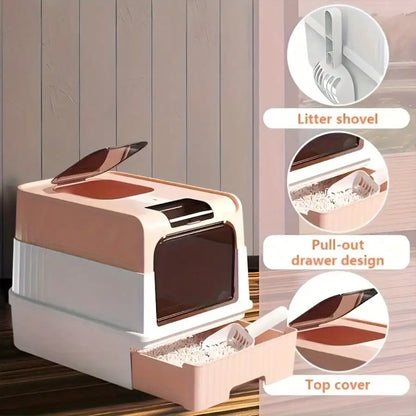 Enclosed Litter Tray with Sifting Scoop Kit