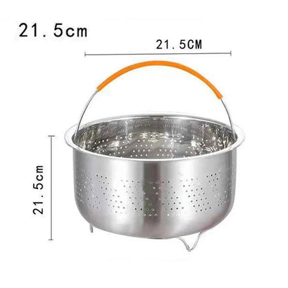 Stainless Steel Steamer Rack Insert Stock Pot With Handle Steaming Tray Rice Pressure Cooker Basket Steamer Kitchen Cooking Tool