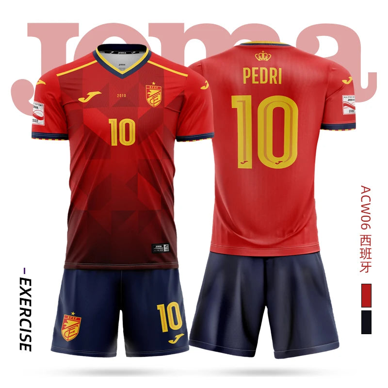 joma Homer soccer jersey short-sleeved shirt + shorts set 3DT T-shirt children's training uniform team match soccer jersey