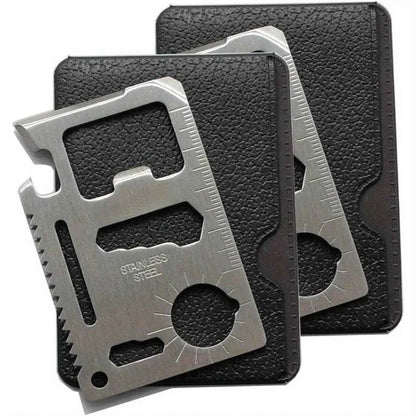 1/2pcs Pack 11 in 1 Credit Card Multi-Tool,Wallet Survival Tactical Tool with Knife, Bottle Opener and More- Dad Gift for Men