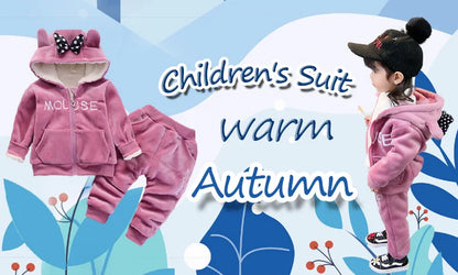 New Winter Baby Girls Boys Homewear Sets Autumn Fashion Flannel Fleece Clothes Kids Cartoon Bear Sleepwear Children Pajamas