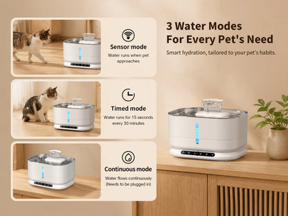 Cordless Cat Water Fountain, 3.5L Rechargeable