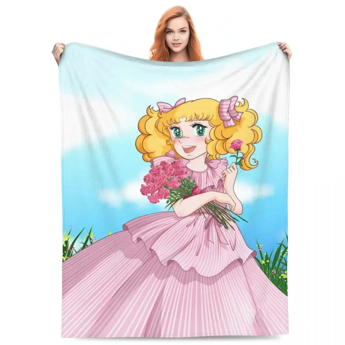 Candy Candy Manga Fleece Blankets Drama Adventure Custom Throw Blankets for Sofa Bedding Lounge