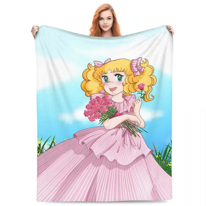 Candy Candy Manga Fleece Blankets Drama Adventure Custom Throw Blankets for Sofa Bedding Lounge