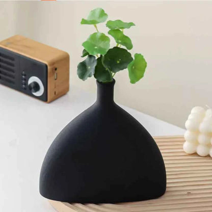 Nordic Decoration Home Flower Vase Black and White Art Ceramic Vase Minimalism Dried Flower Arrangement Accessories B&B Ornament