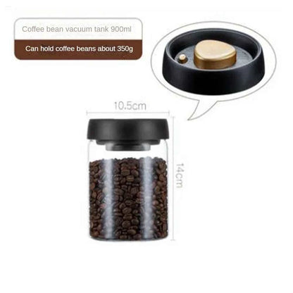 Coffee Beans Vacuum Sealed Tank Transparent Glass Food Storage Jars Household Moisture-proof Air Extraction Airtight Container