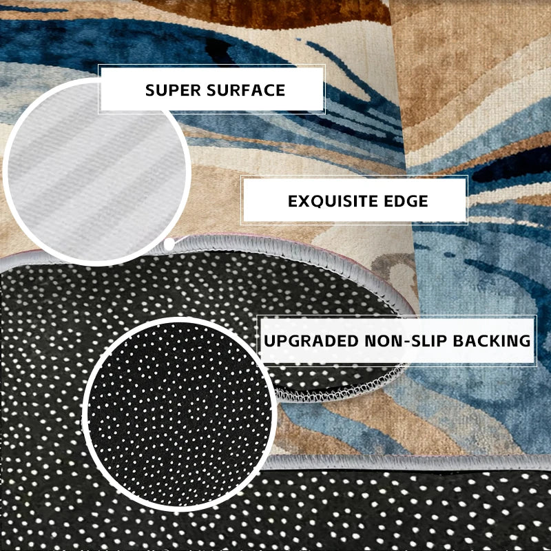 VIKAMA Modern Geometric Area Rug – Anti-Skid Durable Carpet for Living Room, Bedroom & Kids Room