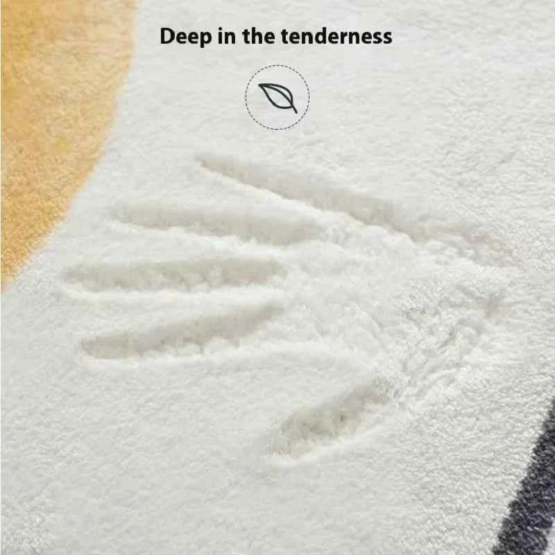 VIKAMA Black Billiards 8 Ball Round Flocked Floor Bedroom Anti-Slip Carpet Mat Living Plush Soft Bedroom Rug，Home Doeration