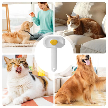 Self-Cleaning Slicker Brush, One-Button Hair Release