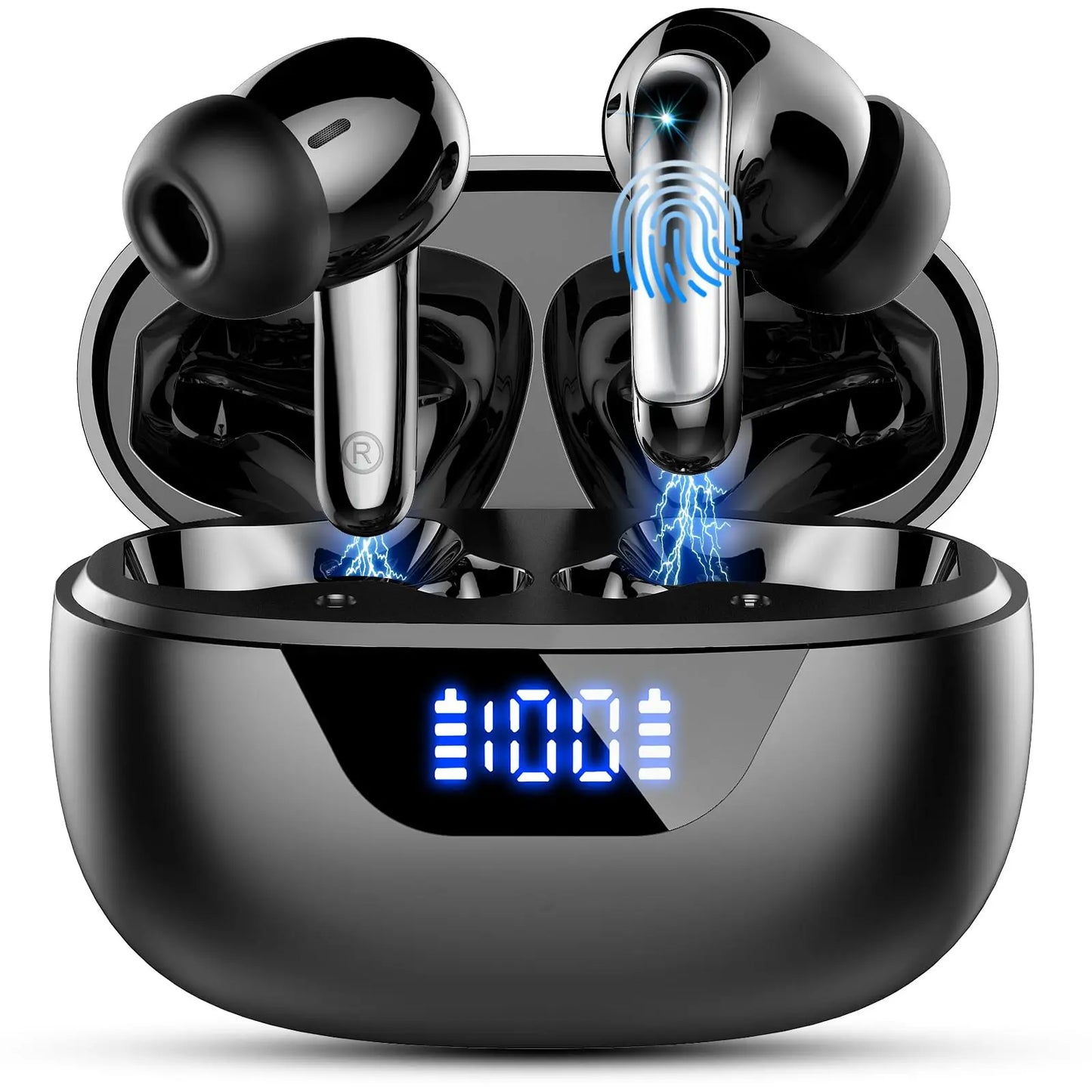 J56 Wireless Earbuds Bluetooth 5.3, Hi-Fi Stereo Bass, 48H Playtime with LED Display, IP7 Waterproof, Smart Touch Control, 13.2mm Driver, Lightweight in-Ear Headphones with Mic.