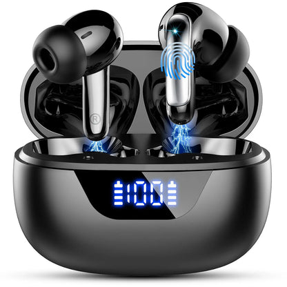 J56 Wireless Earbuds Bluetooth 5.3, Hi-Fi Stereo Bass, 48H Playtime with LED Display, IP7 Waterproof, Smart Touch Control, 13.2mm Driver, Lightweight in-Ear Headphones with Mic.