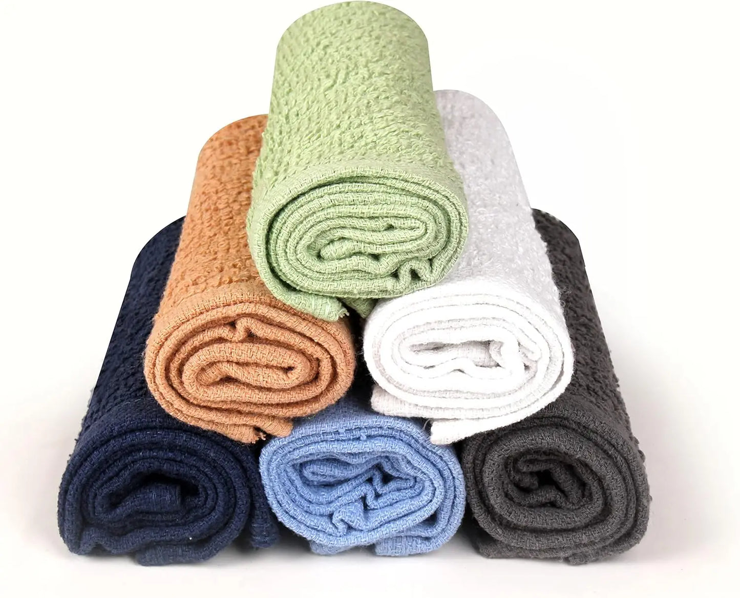 24 Pack Wash Cloth Set - 100% Cotton Flannel Face Cloths, Absorbent Soft Washcloths