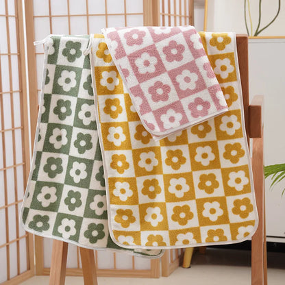 35x75cm Flower PatternCoral Velvet Absorbent Quick Drying Face Towel Soft - Bath Towel