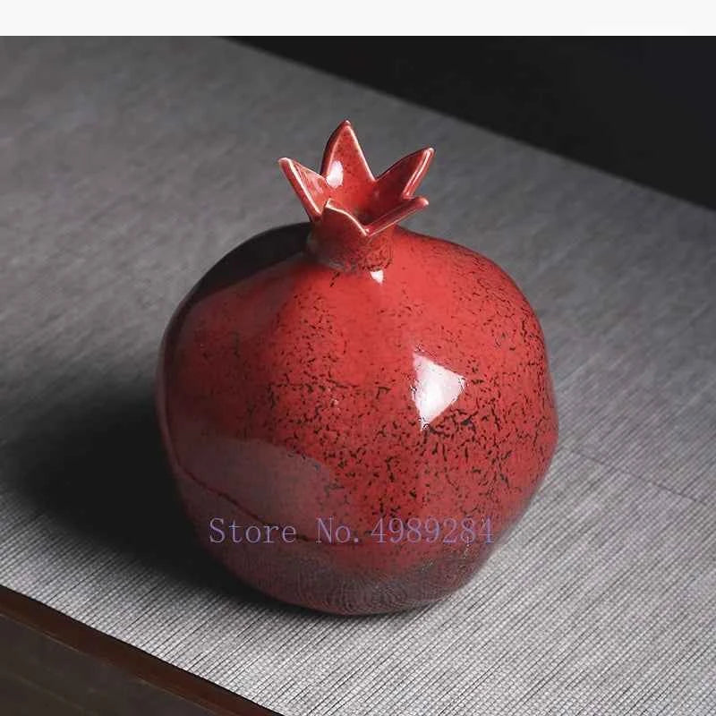 Creativity Ceramic Vase Red Pomegranate Flower Arrangement Accessories Flower Vase Decorative Ornaments Modern Home Decoration
