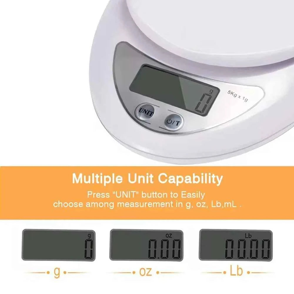 5kg/1g LED Electronic Scales Food Coffee Balance Measuring Weight Portable Digital Baking Scale Kitchen Accessories Tools