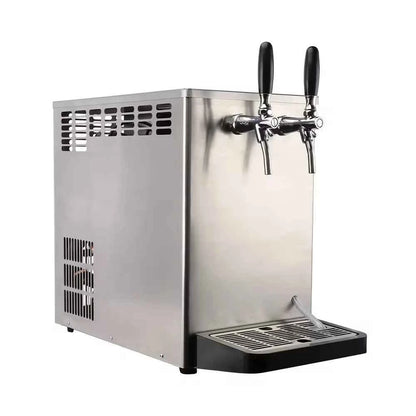 Countertop Draft Beer Cooler - Dual/Single Tap Stainless Steel Dispenser, Temperature Control, Fast Cooling, Easy Clean